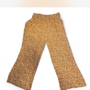 Orange and Cream Wide-Leg Pants